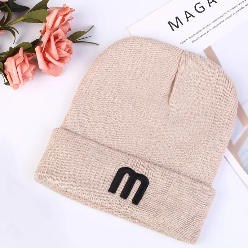 

Crochet Knit Cap Beanie 2020 Autumn New Solid Warm Skullies Beanies Caps Female Knitted Hat Ladies Girls Winter Hats