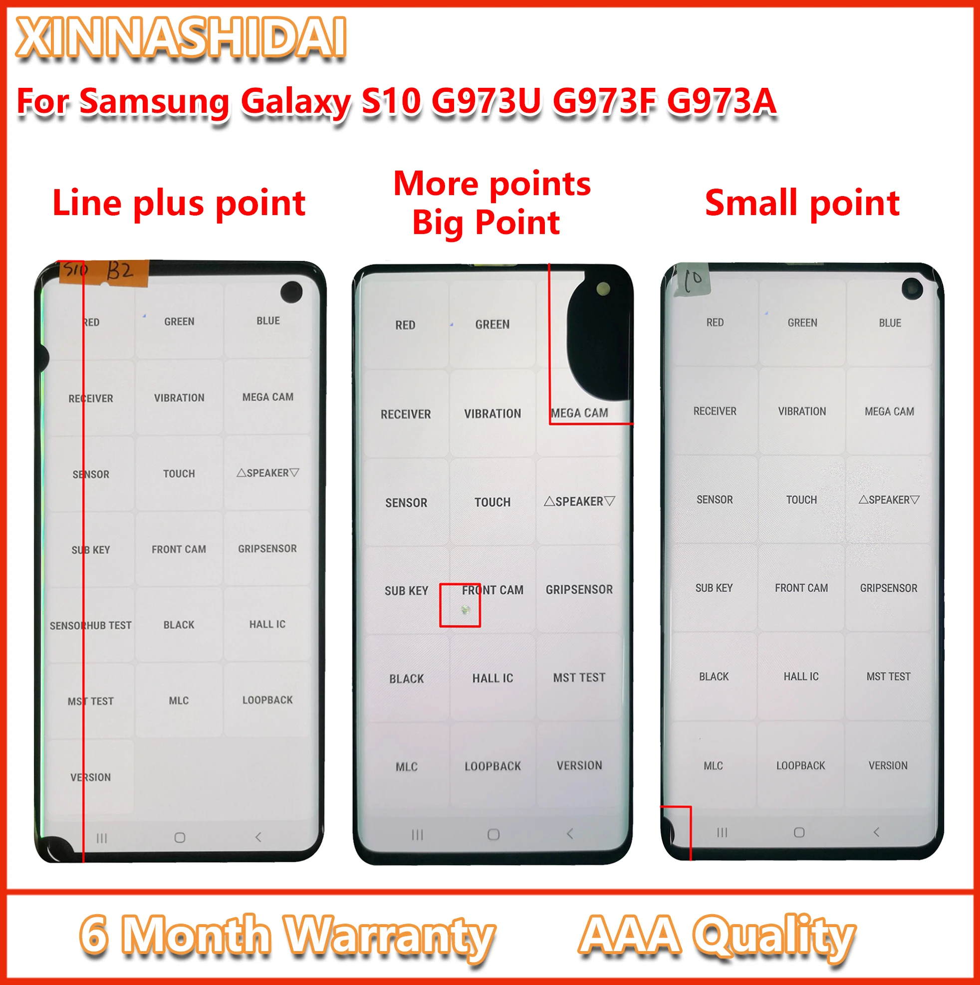 

Original LCD For SAMSUNG Galaxy S10 G973F/DS G973U G973 SM-G973 LCD Diplay Touch Screen Digitizer Assembly with black dot