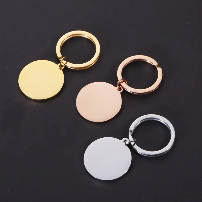 

Mirror Polished Stainless Steel Blank Round Disc Keychains For DIY Cusotm Name Logo Souvenir Gifts Womens Mens Car Key Jewelry