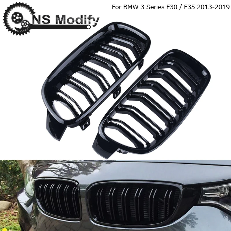 

NS Modify 1 Pair Car Auto Front Grille Glossy Black Front Grille For BMW 3-Series F30 F35 2013-2019 Racing Grills Car Styling