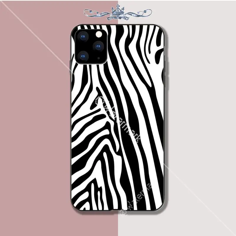 Черный белый полосатый силиконовый чехол с зеброй для телефона Iphone 5s Se 2020 6 6s 7 8 Plus