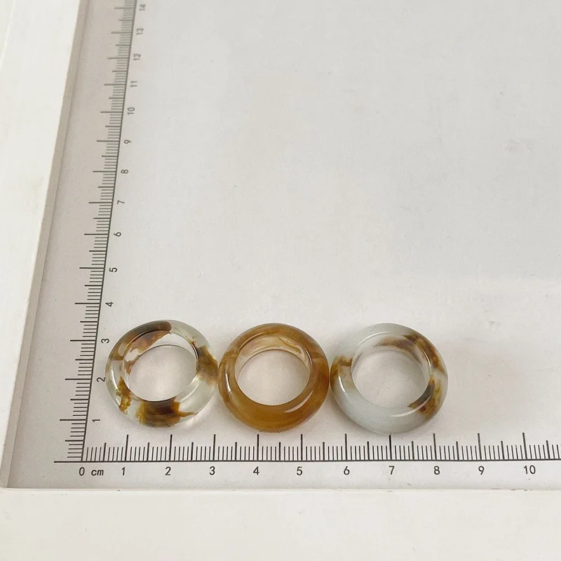 

New Colorful Transparent Acrylic Resin Set Ring Geometry Round Rings For Women Girls Party Jewelry 2021 Girls Jewelry Gifts