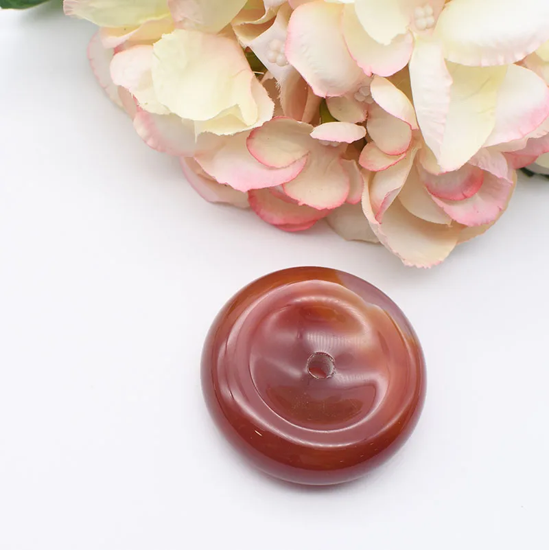 

5pcs/lot 49MM Smooth High Quality Round Candy color stripe Agate Lucky buckle Pendant, jewelry accessories,color random delivery