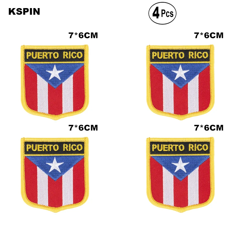 

Puerto Rico Shiled Shape flag patches national flag patches for Cothing DIY Decoration