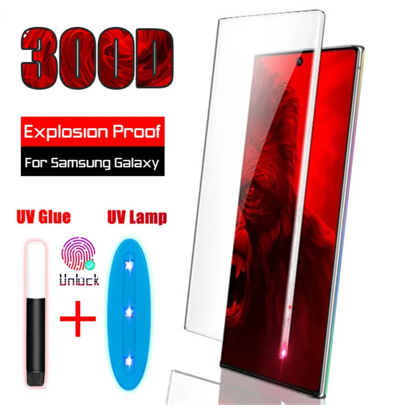 

UV Tempered Glass For Samsung Galaxy Note 10 Plus S20 Ultra S9 S8 Screen Protector S10 Plus S10E S 9 8 10 E Note 20 9 s10 Film