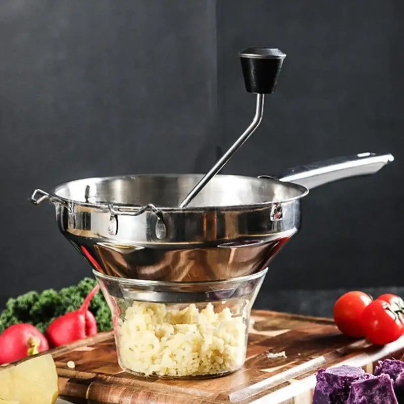 

1pc Potato Mashers Ricers Kitchen Cooking Tools Stainless Steel Pressure Mud Puree Vegetable Fruit Press Maker Garlic Presser