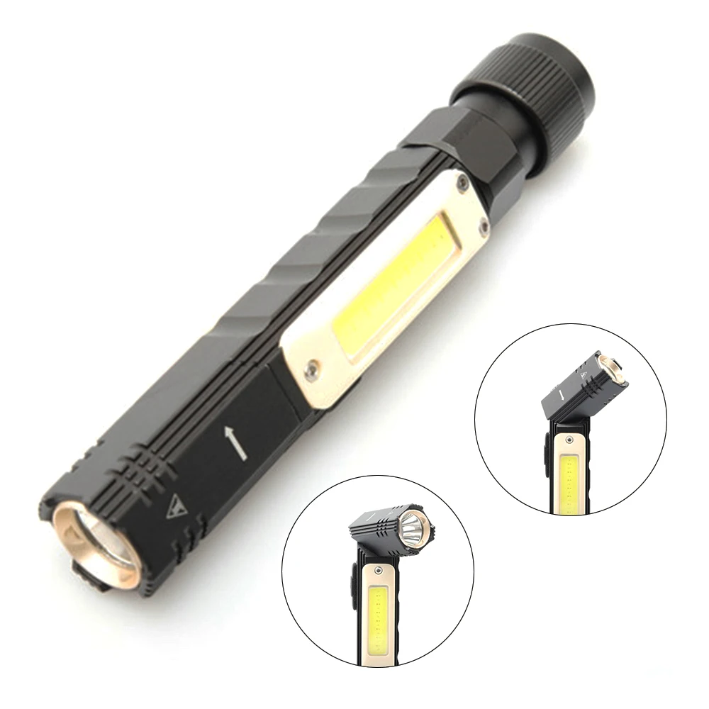 

NEW Multifunctional LED Flashlight USB Rechargeable Battery Powerful Torch Side COB Light Linterna Tail Magnet Work Light