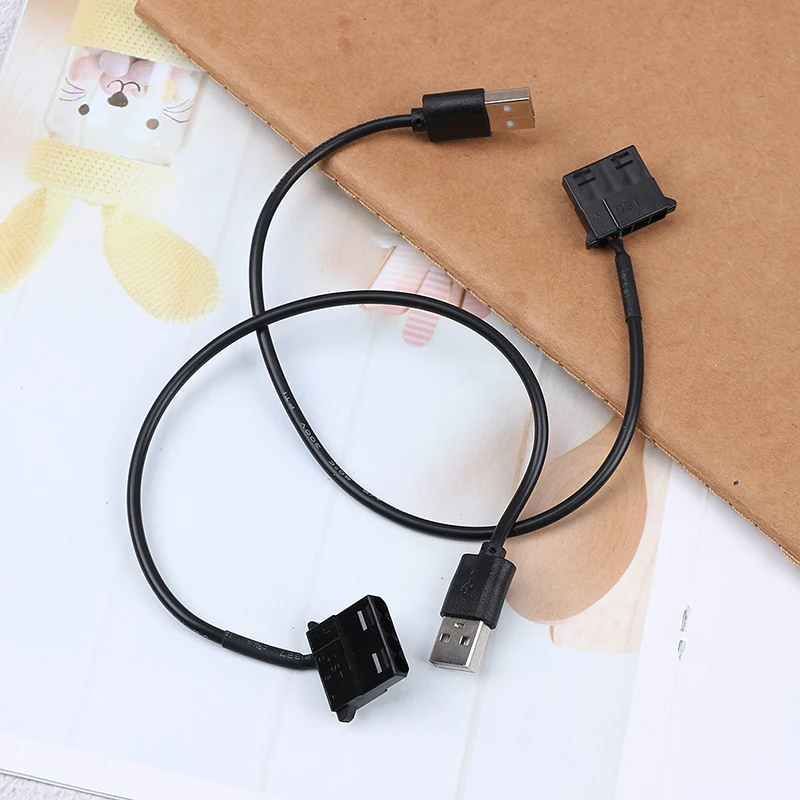 

2 шт. вентилятор для ПК 4 Pin-код от 12 В до 5 В пост USB 2,0 Соединительный кабель с разъемом USB вентилятор компьютера Мощность Кабельный разъем адап...