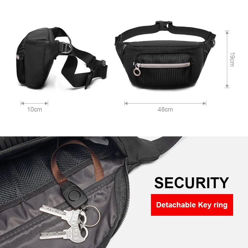 Мужская нагрудная сумка YESO модная водонепроницаемая на одно плечо с защитой от