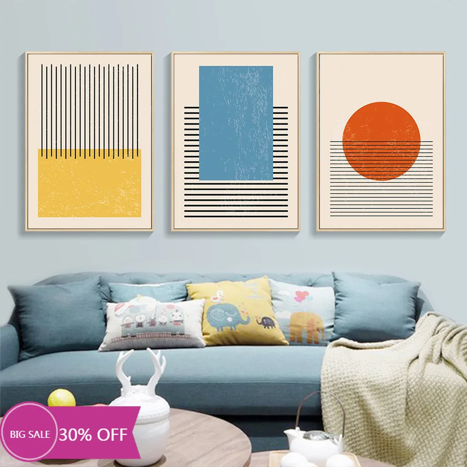 Рождественское украшение холст живопись черные и белые линии красные желтые