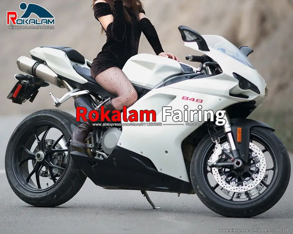 

Комплект кузова вторичного рынка для Ducati 848 1098 1198 2007-2011 848/1198 07-11 белый черный обтекатель для мотоцикла (литьё под давлением)