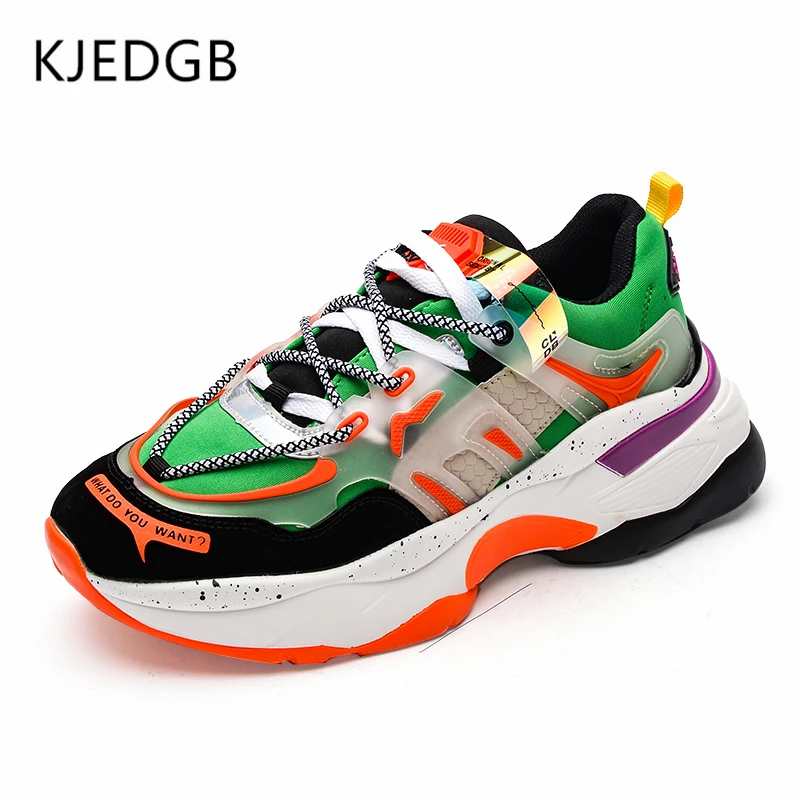 KJEDGB Brand New Sneakers Men 2020 Trend Fashion Men's Casual Shoes Outdoor Street Thick-soled Chunky Support Dropshipping | Обувь