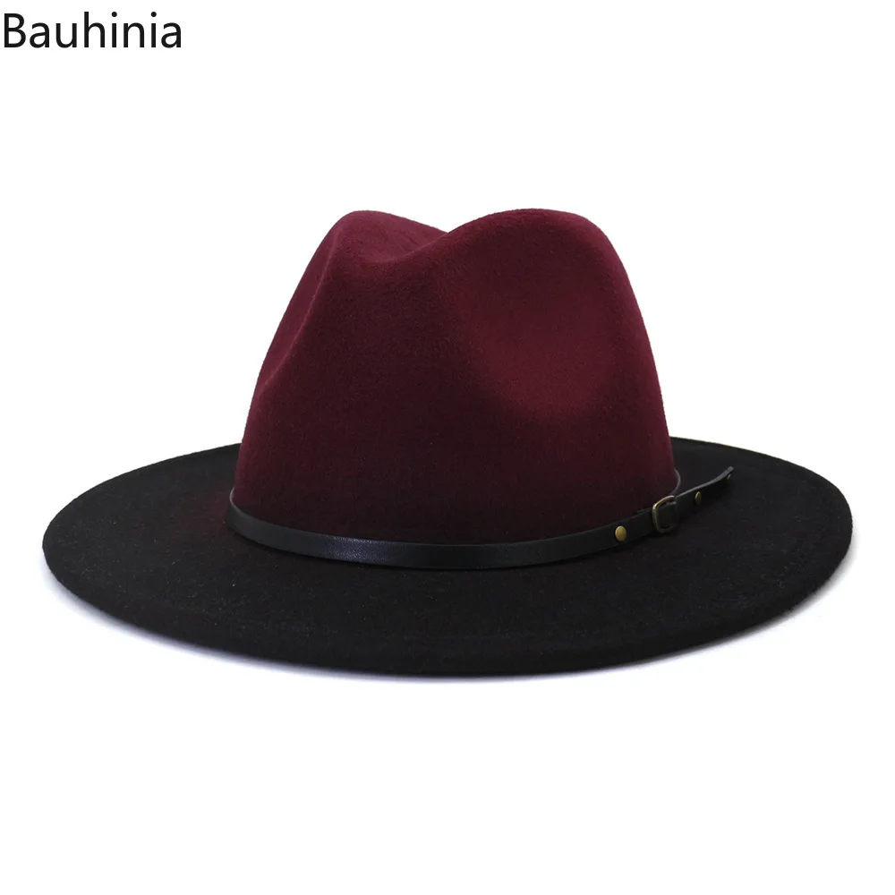 

Шляпа Федора для женщин и мужчин с широкими полями, официальная джазовая винтажная дизайнерская шапка для церкви с градиентным переходом ц...