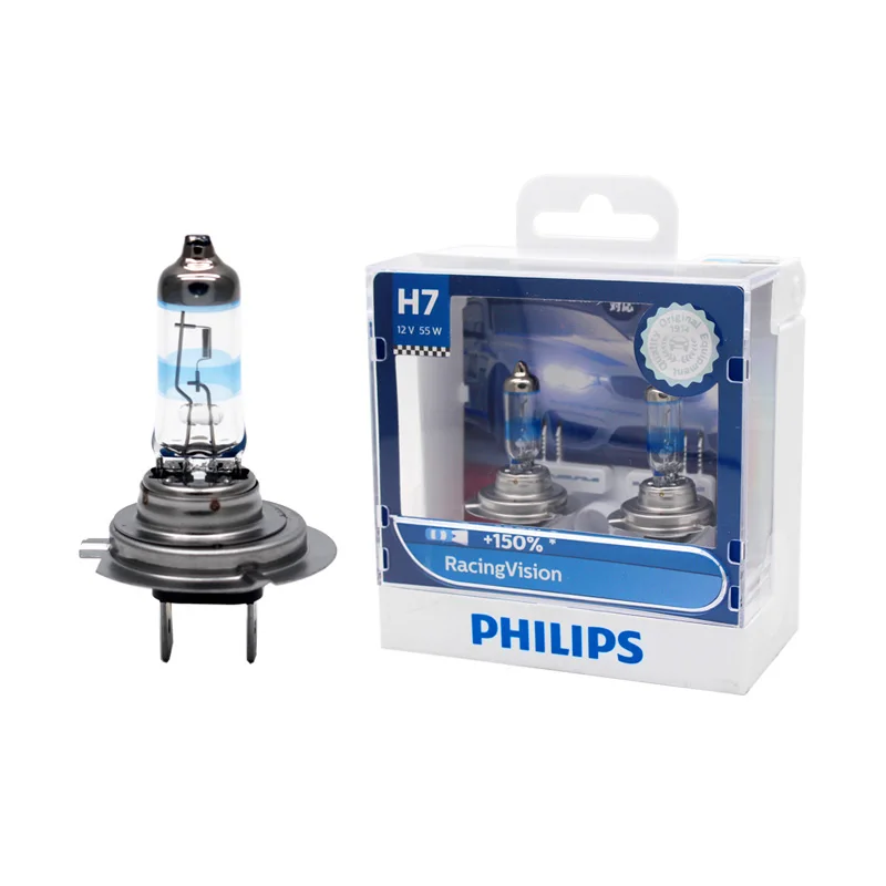 Автомобильная фара Philips H4 H7 9003 Racing Vision + на 150% больше яркости дальний/ближний свет