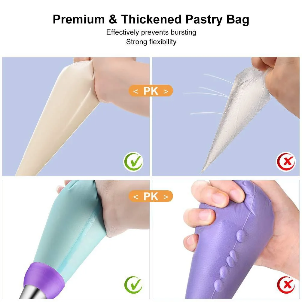 

34Pcs/set Russian Piping Tips Cake Decorating Mouth Nozzle Pastry Bags Stainless Steel Plastic Baking Nozzle Tool