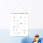 Корейский алфавит Холст печать хангуль учебный плакат Детский Настенный декор Красочный алфавит картина Корейский подарок детям