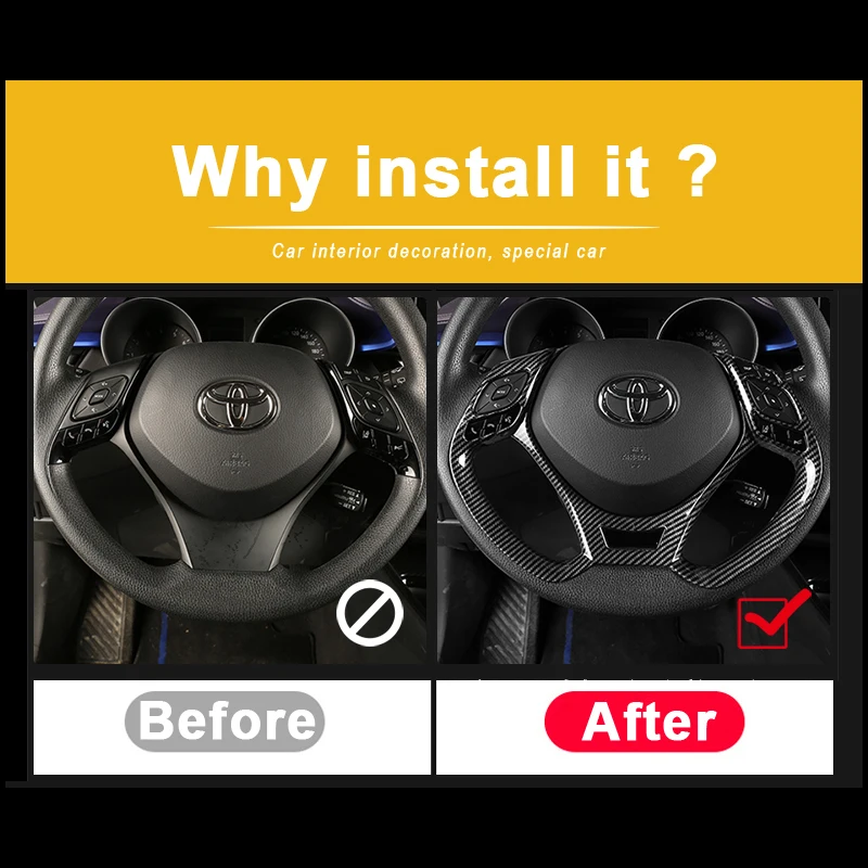 1 шт. ABS Руль Накладка рулевое колесо кнопки крышка наклейки для автомобиля Toyota C HR