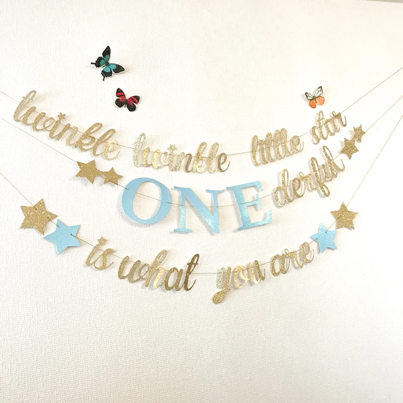 Мерцающая маленькая звезда блестящий баннер Детская гирлянда для душа реквизит