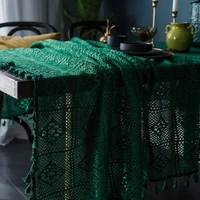 retro style tablecloth blackish color christmas table cloth wedding dining table cover home decor knnited hollow tablecloth