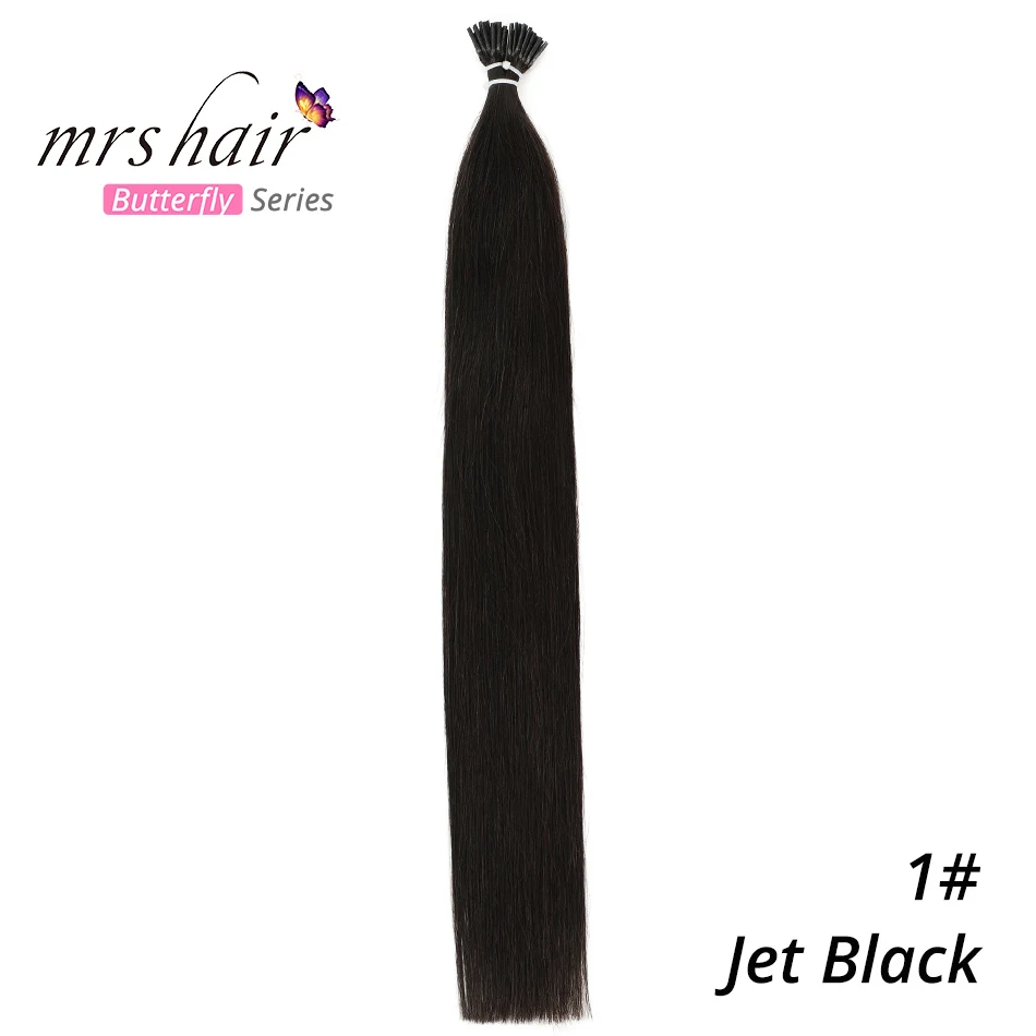 MRSHAIR 1 г/шт. 1" 20" 2" предварительно связаны волос я Совет машина сделала Реми прямые человеческие волосы на капсуле настоящие волосы 50 шт - Цвет: #1