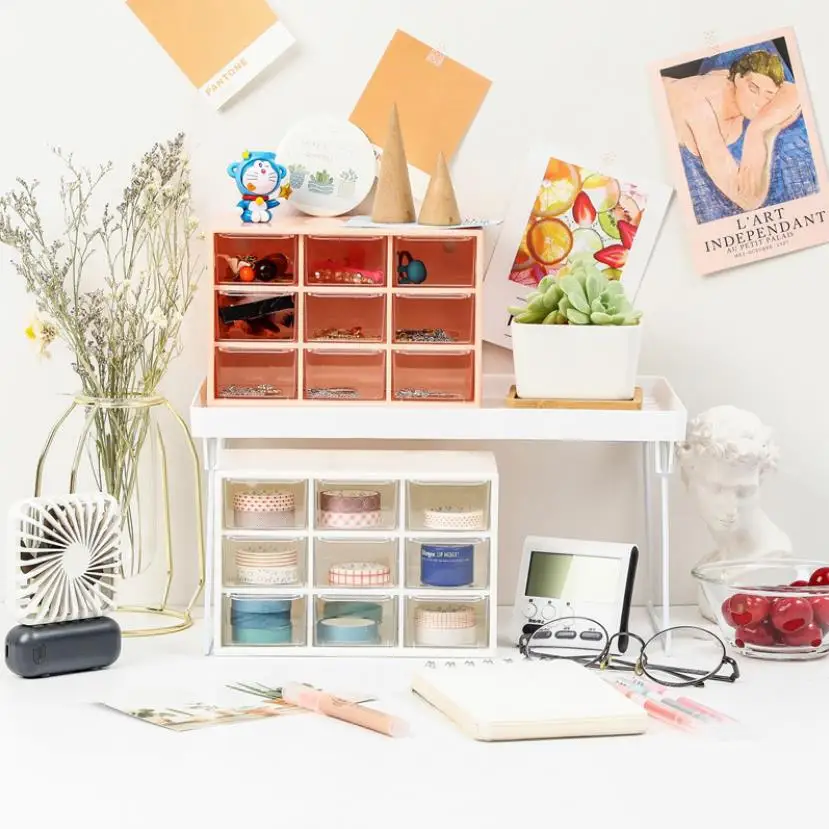 Настольный органайзер для косметики с 9 отделениями настольный хранения