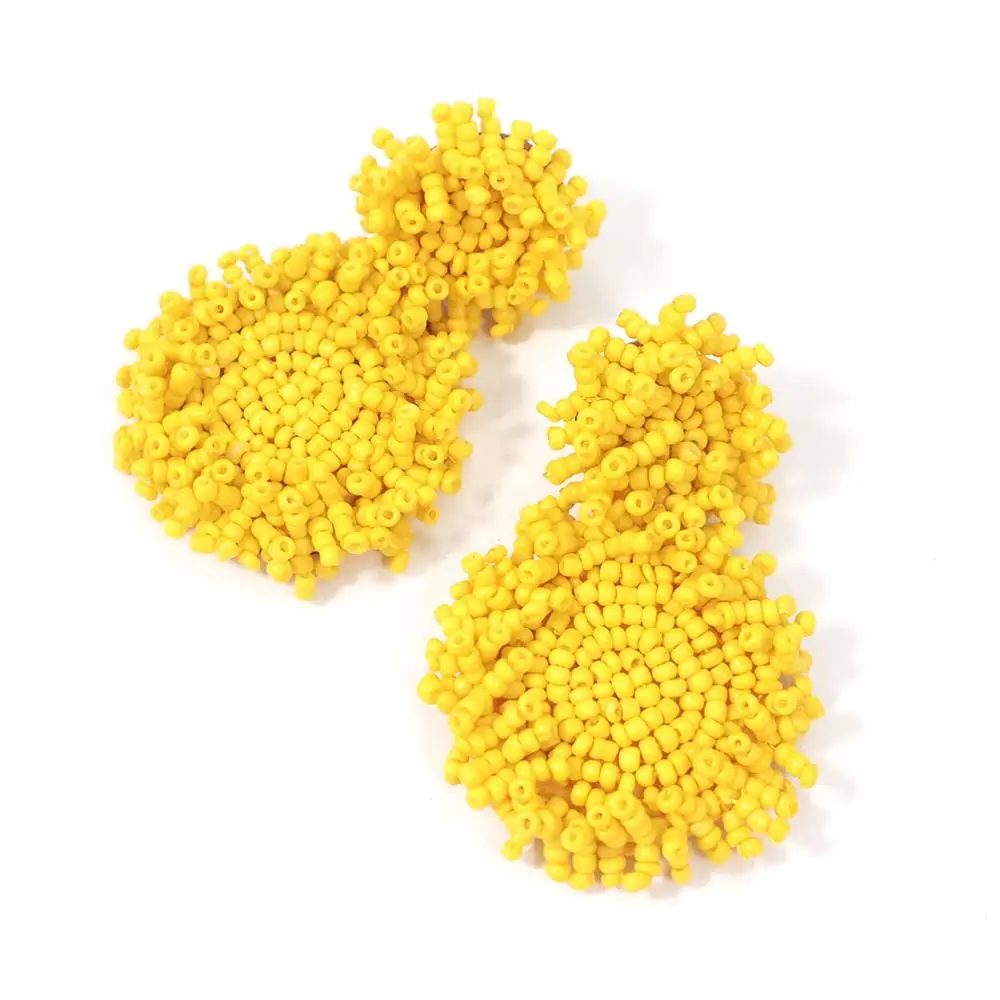 1562 Yellow MANILAI Boho модные висячие серьги с бусинами для женщин ручная работа из бисера Висячие массивные серьги Ювелирные изделия Подарки - Окраска металла: 1562 Yellow