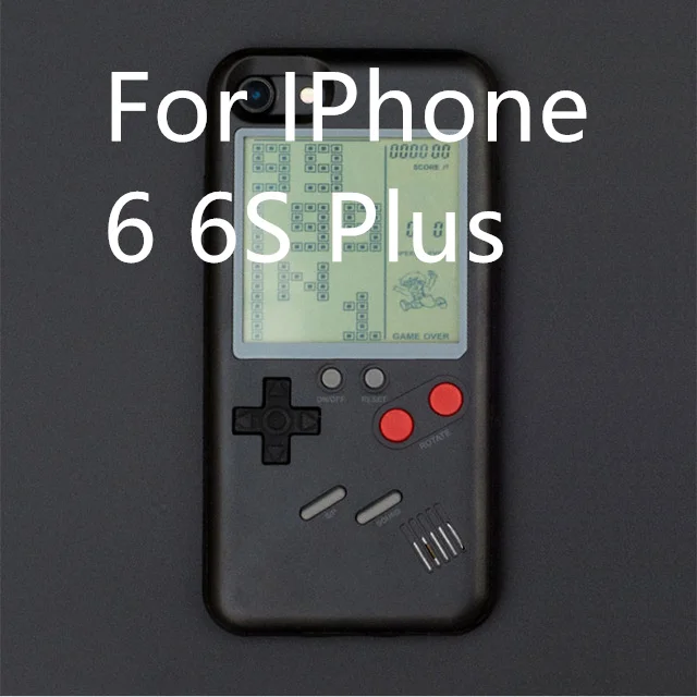 Ретро Tetris Gameboy корпус для игрового контроллера чехол для iPhone X 8 7 6 6S Plus Мягкий ТПУ силиконовый чехол для мальчиков чехол Аксессуары - Цвет: Black for 6 6S Plus