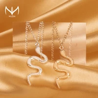 muzhi thin snake chain pendant necklace for women fashion gold silver punk choker necklaces men hip hop party necklace jewelry
