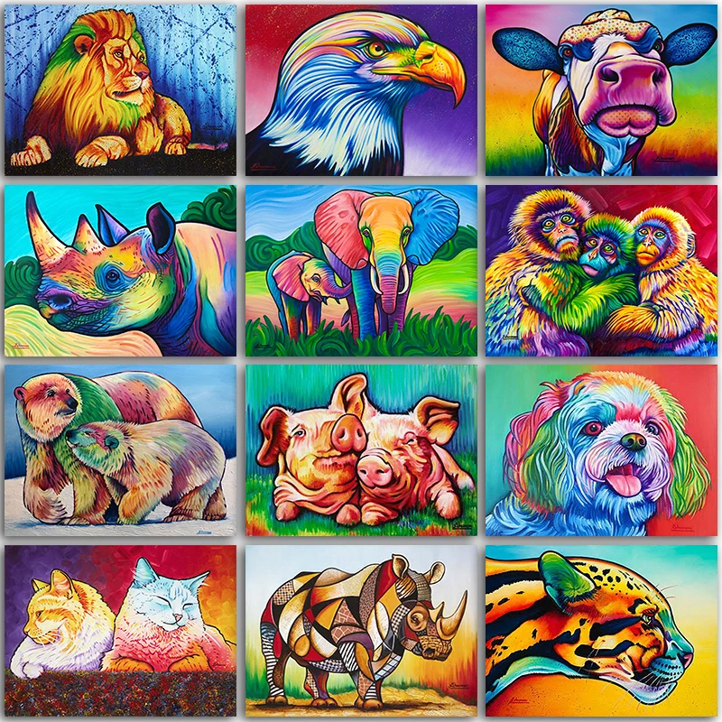 

5D DIY Diamond Painting kit animals Lion Cat dog eagle Full Square&Round Diamond mosaic embroidery Cross stitch home decor Art