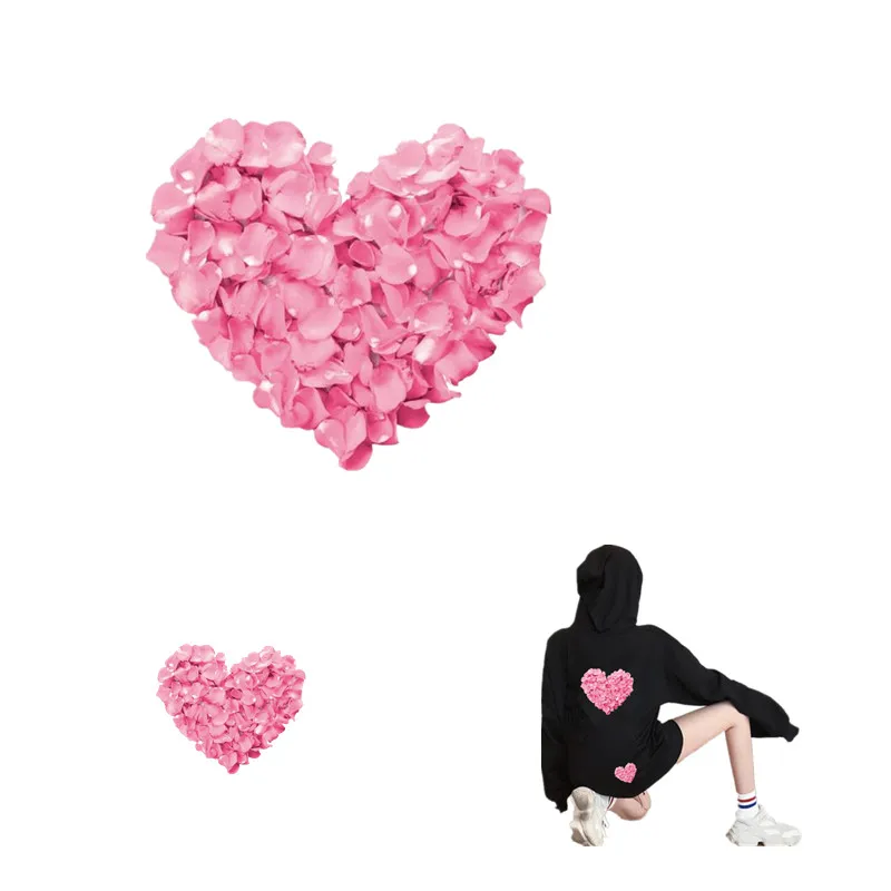 Нашивки с цветами в форме сердца термоклейкие приспособления аппликация для