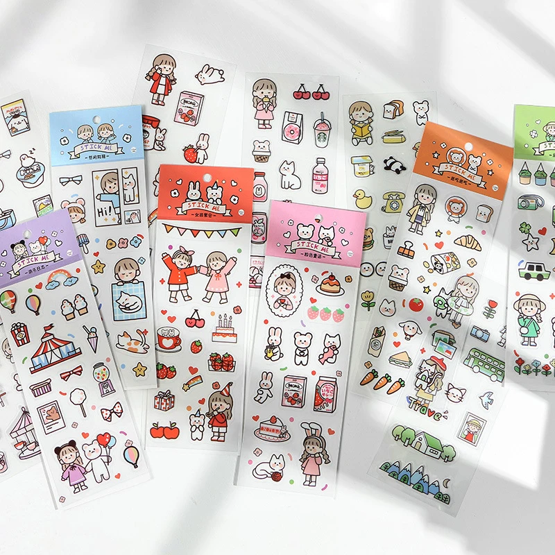

2 SHEETs Kawaii Cute Girl Food Sticker Marker Diary Stationery Stickers Scrapbooking School Supplies sl2270
