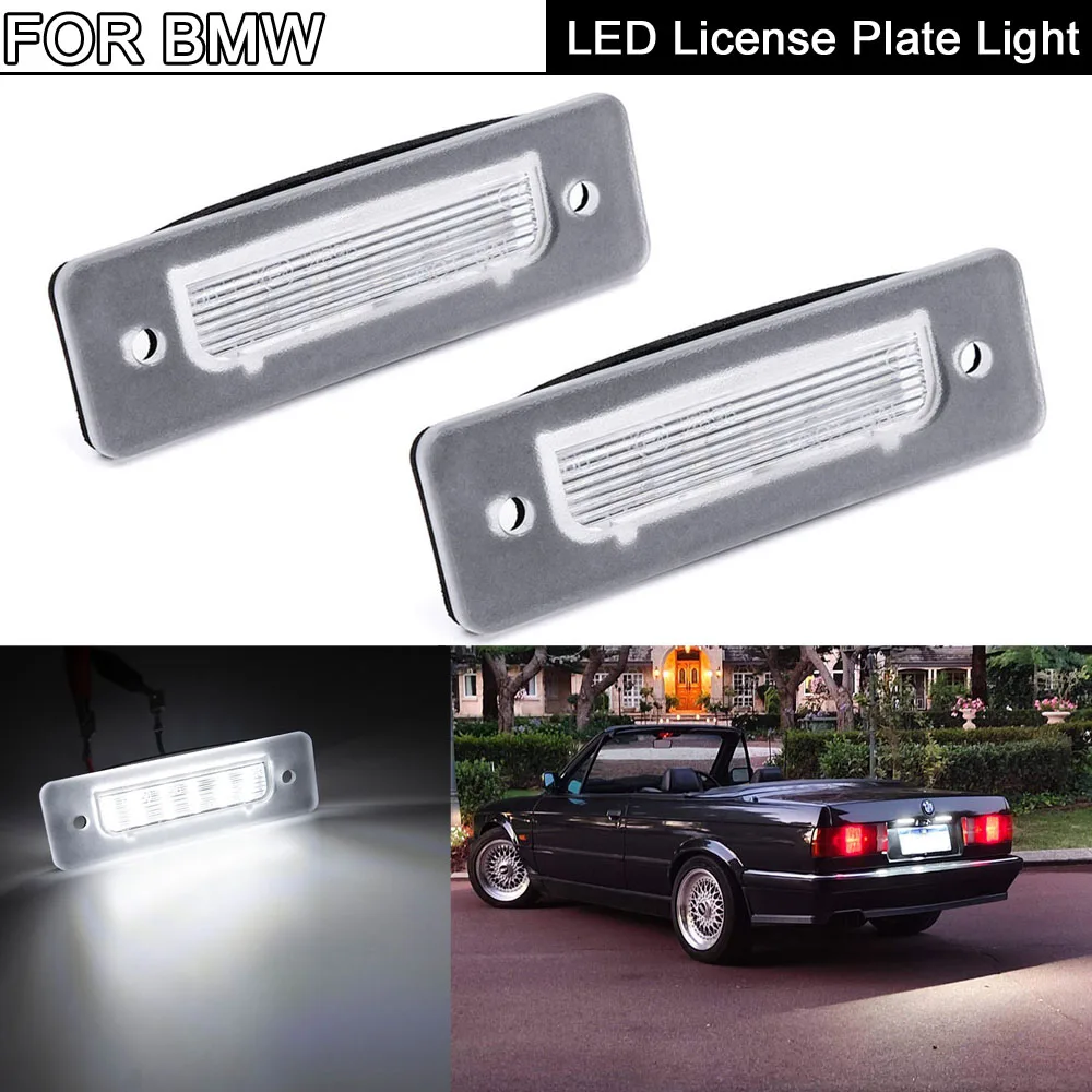 

2Pcs LED License Number Plate Light For BMW 3-Series E30 5-Series E12 E28 6-Series E24 7-Series E23 E26 M1 Z1 Roadstes