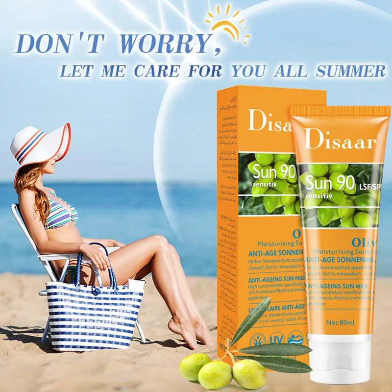 Disaar SPF60 +/90 + оливковый солнцезащитный крем для лица отбеливающий увлажняющий