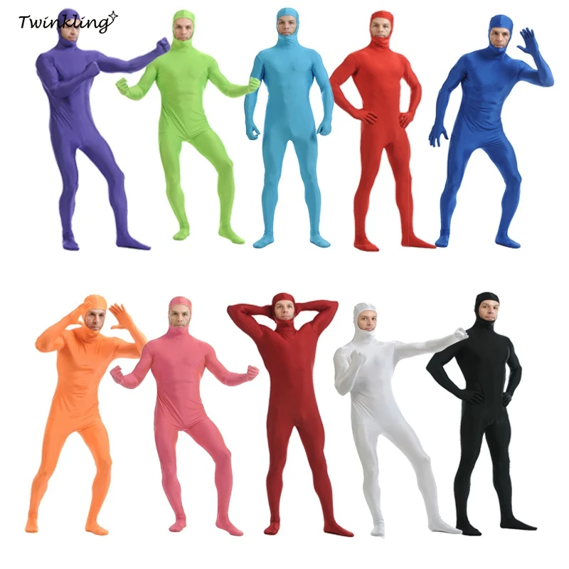 Боди с открытым лицом зентай костюм на Хэллоуин для детей взрослых спандекс