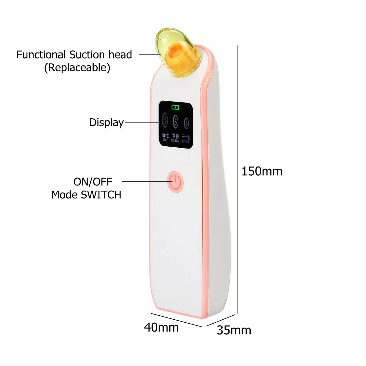 

Blackhead Remover Face Pore Vacuum Skin Care Acne Pore Cleaner Pimple Removal Vacuum Suction Facial Tools USB Rechargeable