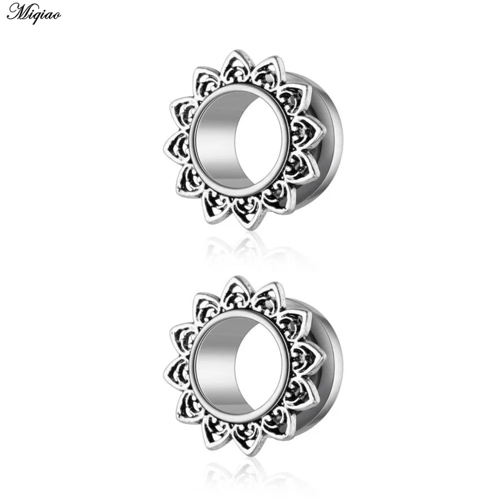 

Miqiao 2pc 6-16mm Stainless Steel Ear Plugs Ear Tunnels Piercing Stretcher Expander 6-16mm Piercing Jewelry
