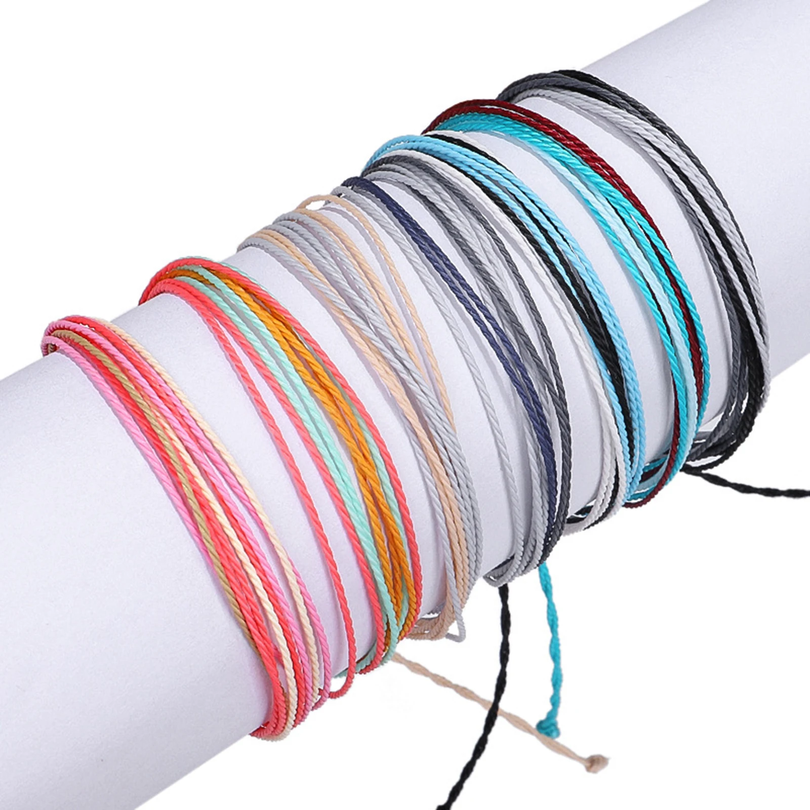 

Bohemia Polyester Handmade Braided Rope Anklet Adjustable Multi-layer Anklets For Summer Beach Women Man Knots Thread Jewelry