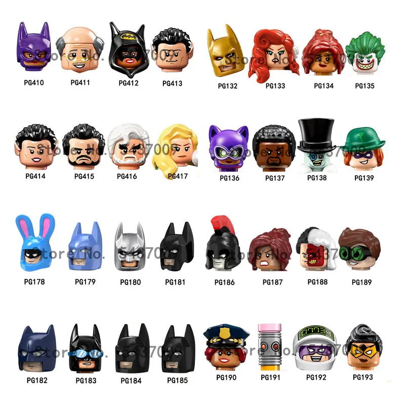 

PG410 PG132 PG135 PG139 PG180 PG183 PG186 Action Figure Heads MOC Building Blocks Bricks Educational Toys For Children Gifts