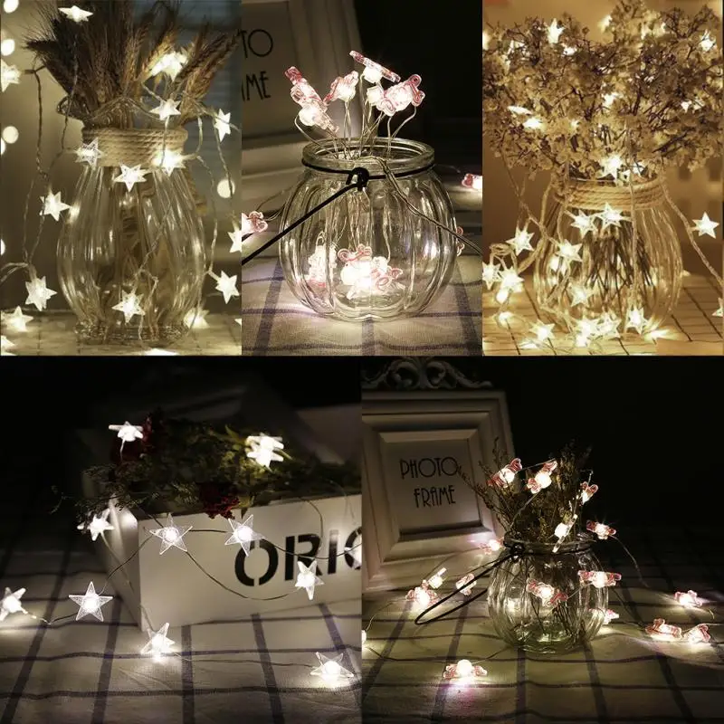 

2M 20 Led String Light Watermelon Pineapple Star Rainbow Heart Shape Pendant String Lights Home Party Decoration