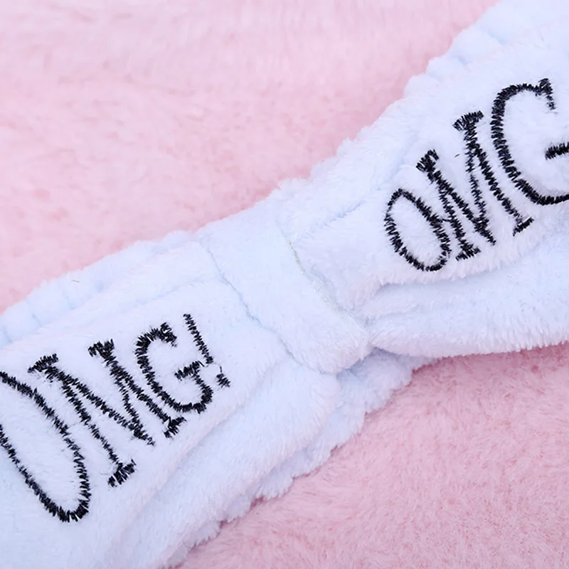 Новая буква "OMG" коралловый флис мягкий бант повязки для женщин девочек милый держатель волос повязки для волос аксессуары для волос