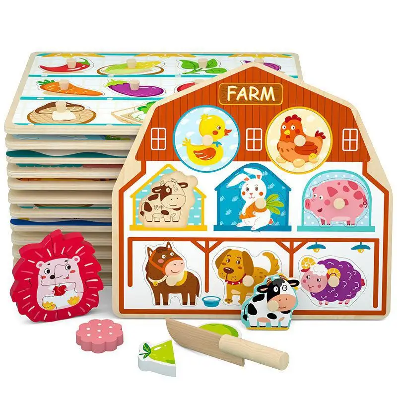 

Children's handgrip puzzle building block 1-year-old 2 boys and girls infant shape matching puzzle toys early education