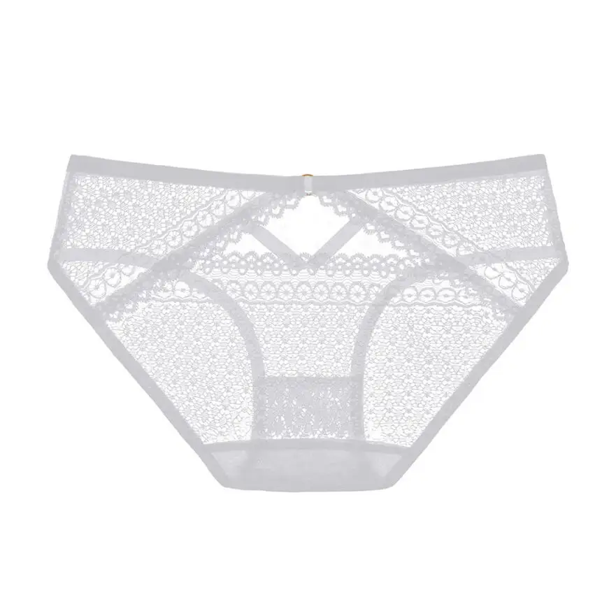

Lace Lingerie Women Cotton Crotch Mesh Sexy Temptation Thongs Hallow Out Erotic Underpant Female Briefs Lady Panties