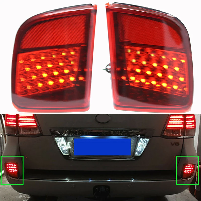 2 шт. светодиодный задние противотуманные фары для Toyota Land Cruiser 200 FJ200 LC200 2008 2009 2010 2011