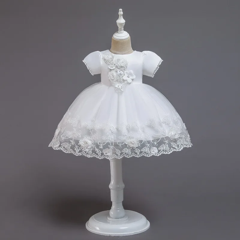 

B055 Multicolor Short Sleeve Flower Girls Wedding Christmas Children Evening Party Dress 2021 Kids Ball Gowns