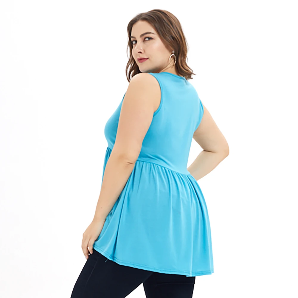 Женский винтажный топ с высокой талией большие размеры D35 лето 2019|Майки| |