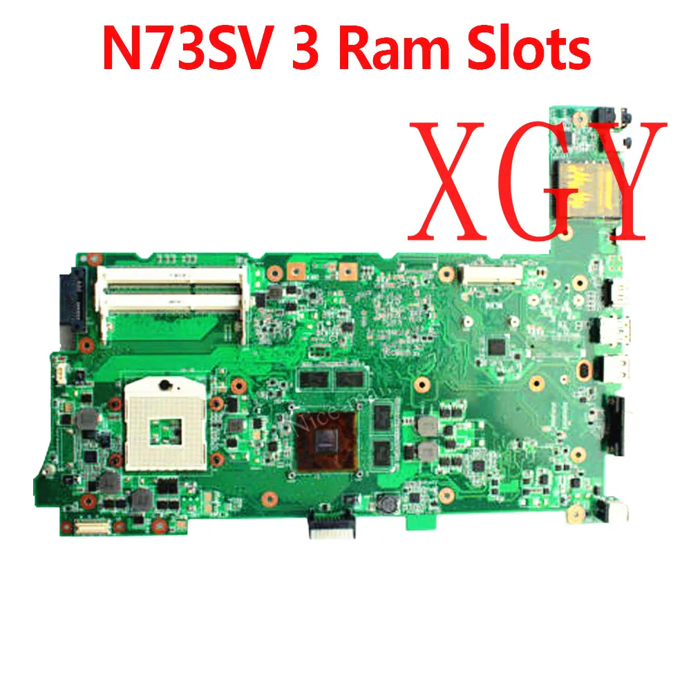 Материнская плата для ноутбука ASUS N73S N73SV N73SM материнская REV 2 0 GT540M 3 Слоты ОЗУ PGA989 100%