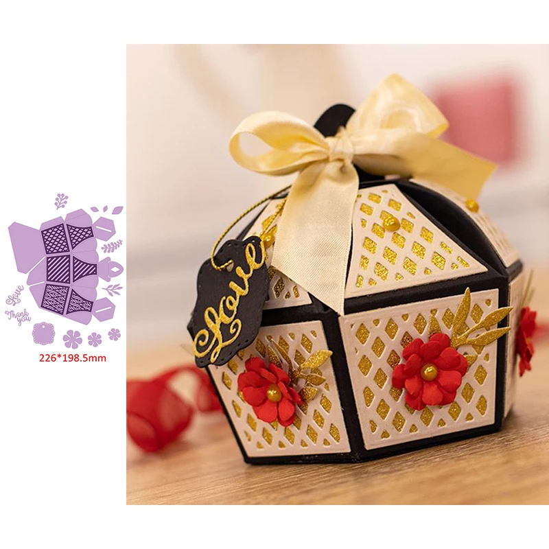 3D Складная Подарочная коробка Изящный цветок лист любовь спасибо слово