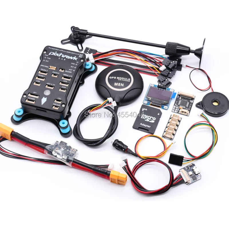 Контроллер полета Pixhawk PX4 PIX 2.4.8 32 бит с 4G SD M8N GPS + RGB USB OSD OLED I2C амортизатор силовой
