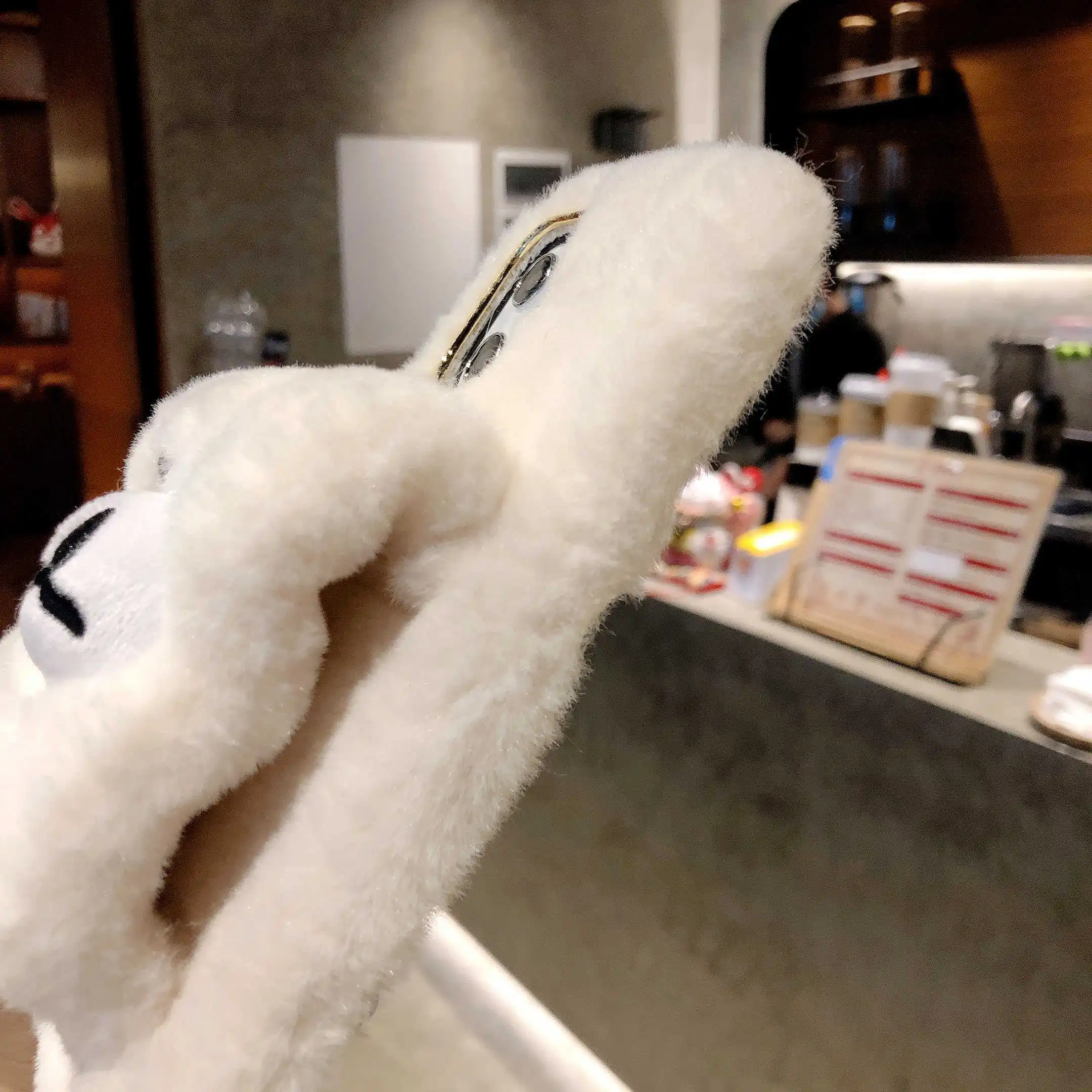 

Wrist Straps Cute Fluffy Bear Warm Case for 12 mini 11 Pro Max for iPhone 7 8 plus X XR XS Max 2021 Soft Fur Back Cover