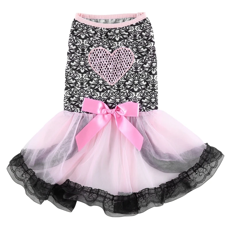 Летние сетчатые Свадебные платья с милым бантом для щенка дышащее платье